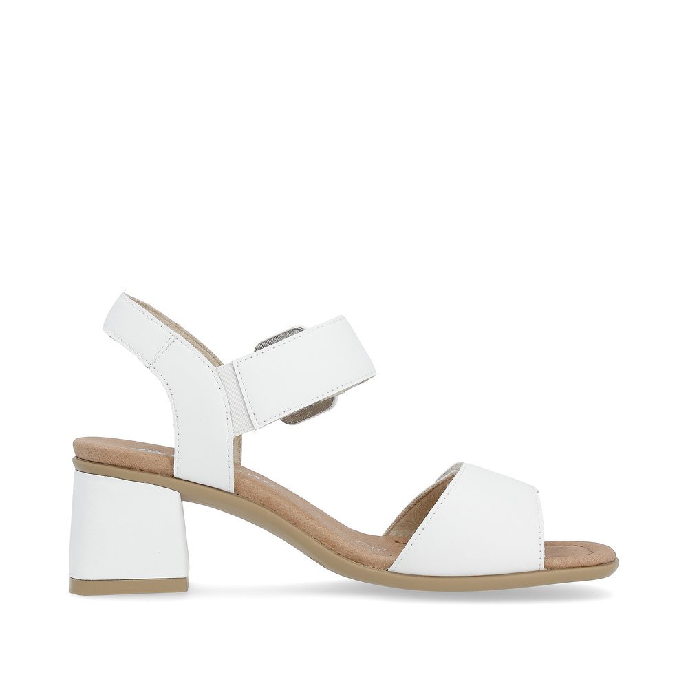 White remonte women´s strap sandals D1K51-81 with hook and loop fastener. Shoe inside.