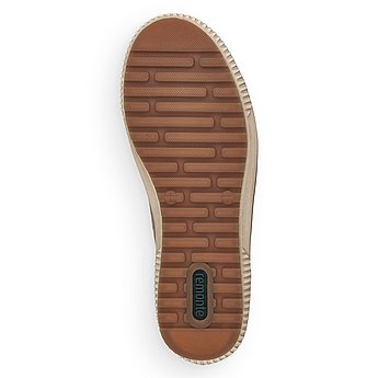 Braune Stiefeletten leicht wärmend aus Glattleder mit Reißverschluss und Schnürung, wasserabweisendem Remonte TEX und Wechselfußbett. Schuh Laufsohle. 