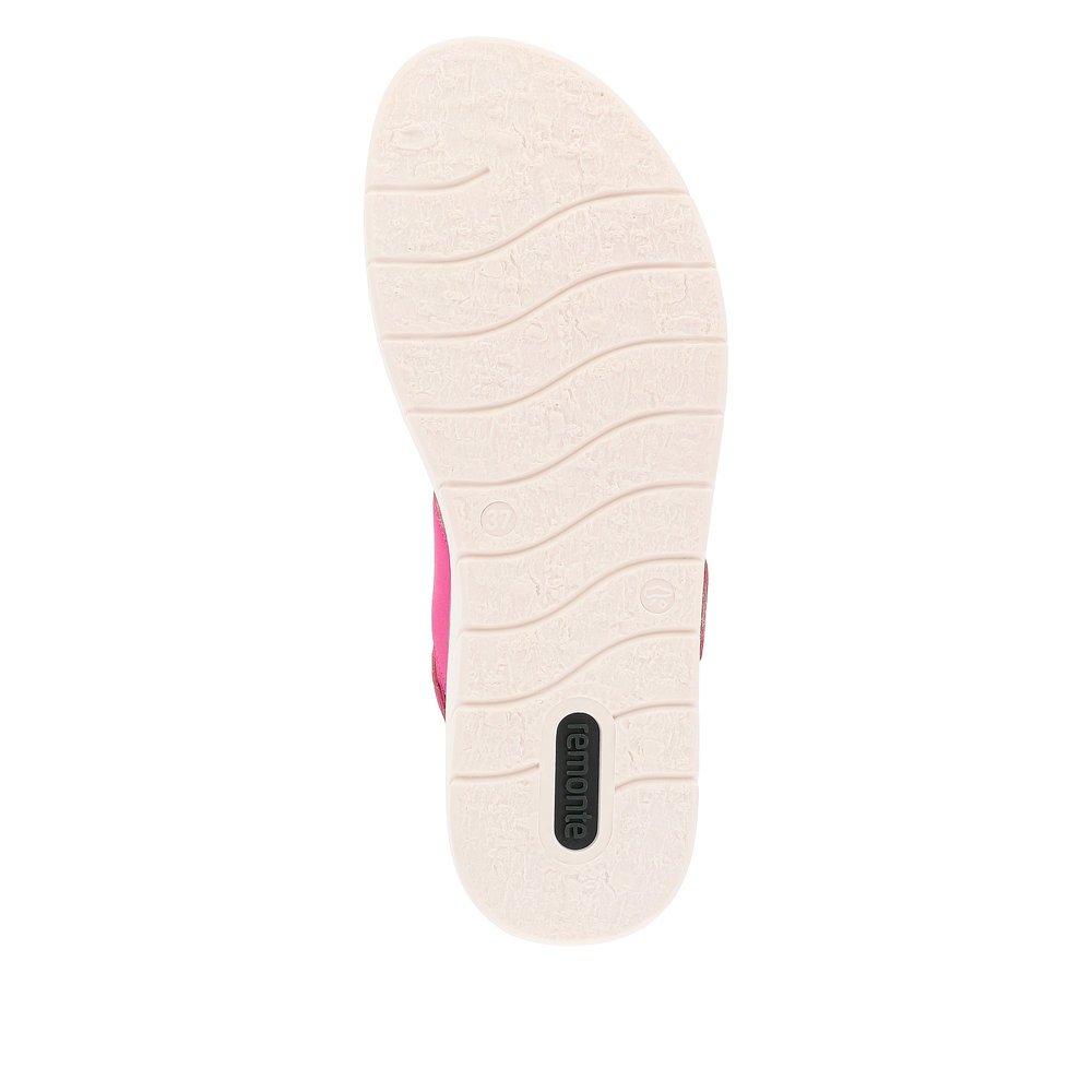 remonte sandales à lanières roses femmes D2067-31 avec fermeture velcro. Semelle extérieure de la chaussure.