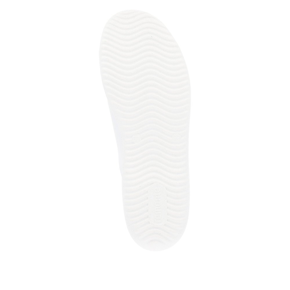Weiße remonte Damen Schnürschuhe D1E01-81 mit einem Reißverschluss. Schuh Laufsohle.