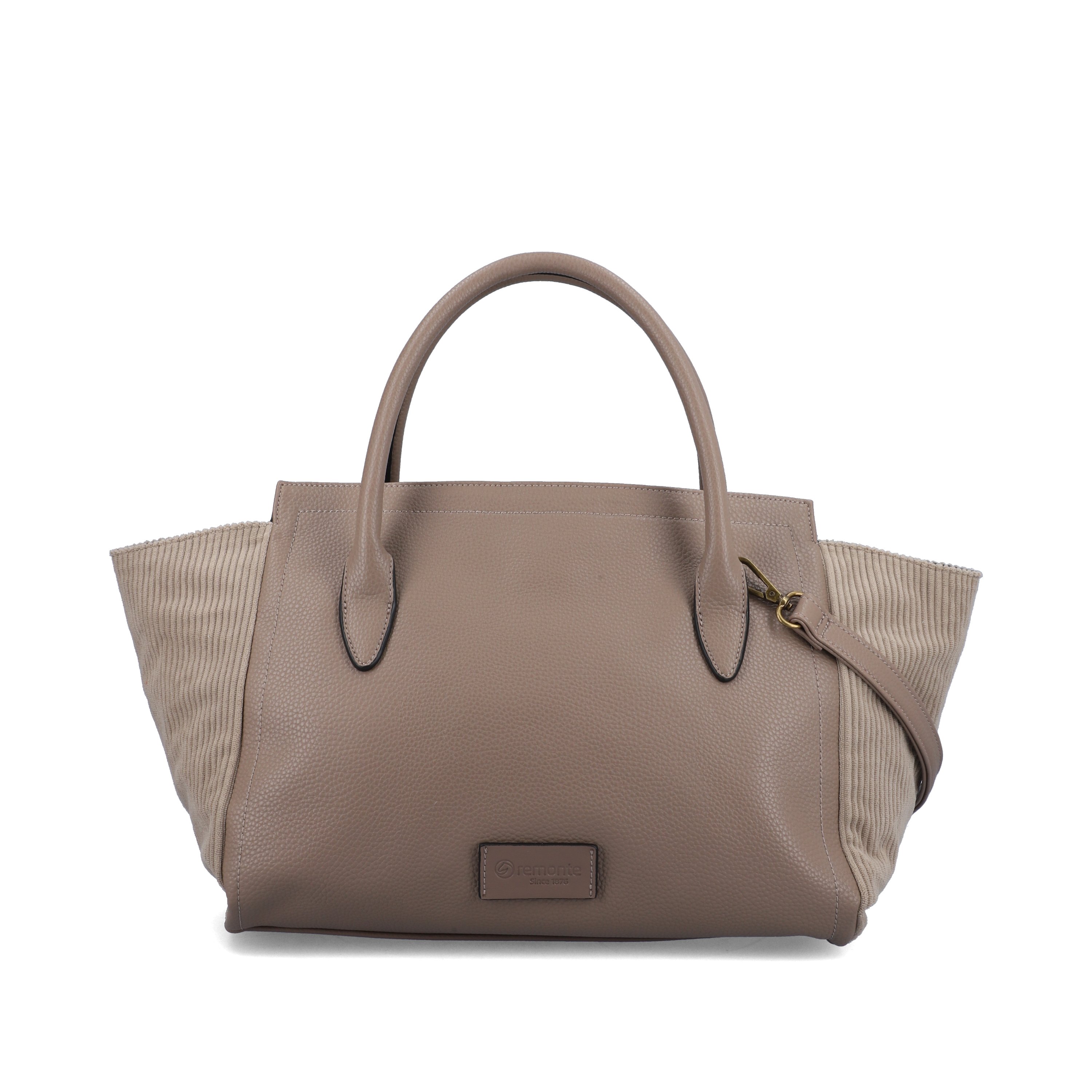 remonte women´s shopper Q0756-20 in brown-beige made of imitation leather with zipper from the front.