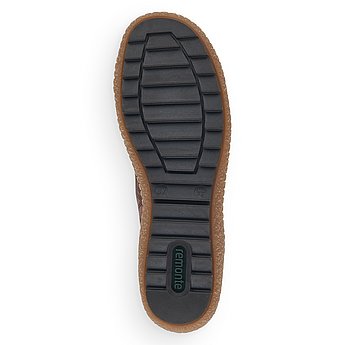 Braune Kurzstiefel aus Glattleder mit Reißverschluss und Schnürung und Wechselfußbett. Schuh Laufsohle. 
