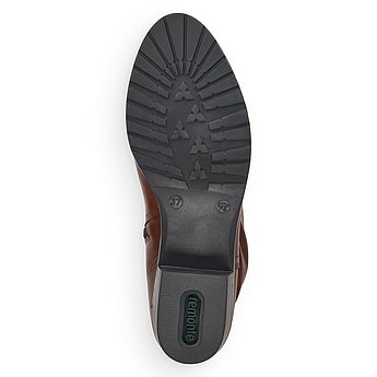 Braune Stiefeletten leicht wärmend aus Glattleder mit Reißverschluss und Wechselfußbett. Schuh Laufsohle. 