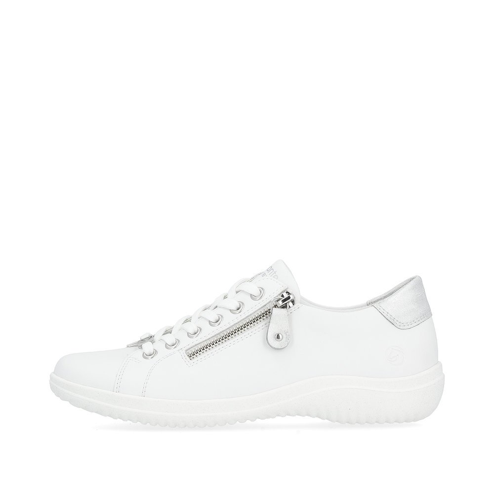 Off-white remonte women´s lace-up shoes D1E03-80 with zipper and comfort width G. Outside of the shoe.