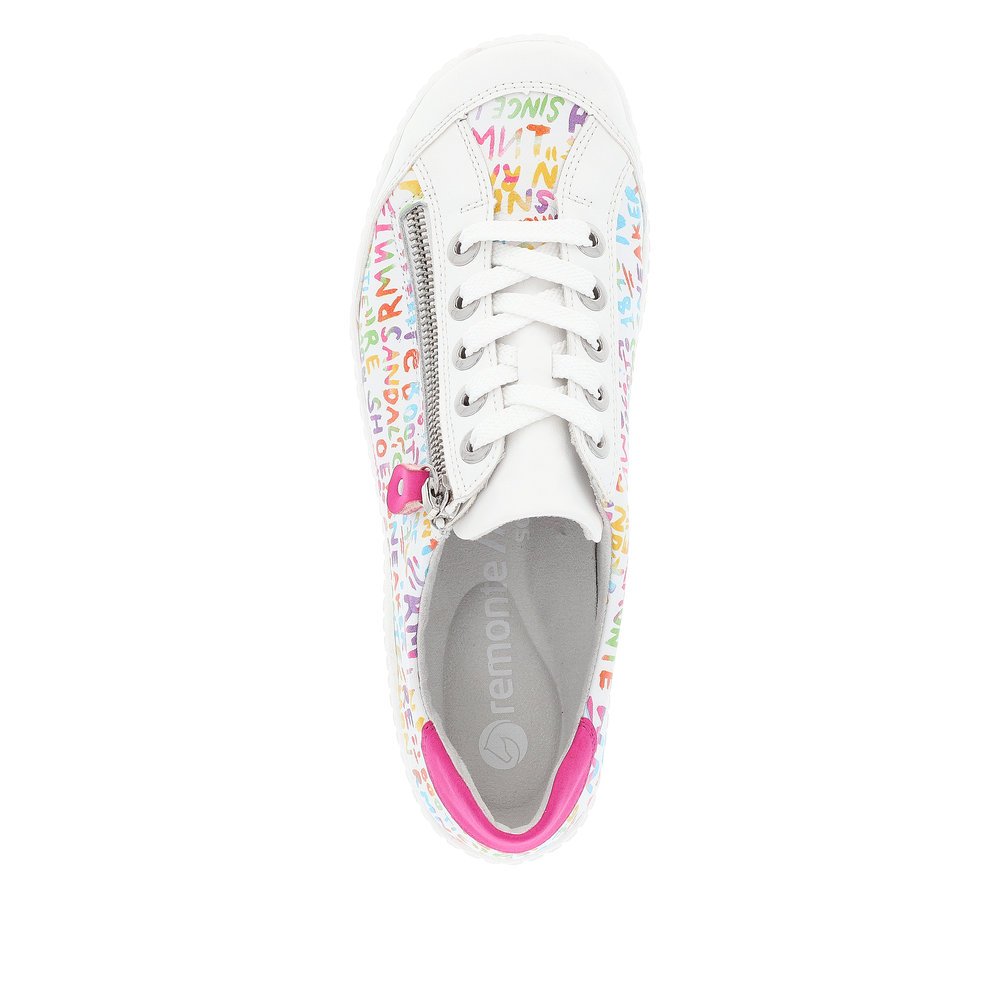Multi-colored remonte women´s lace-up shoes R1402-80 with zipper. Shoe from the top.