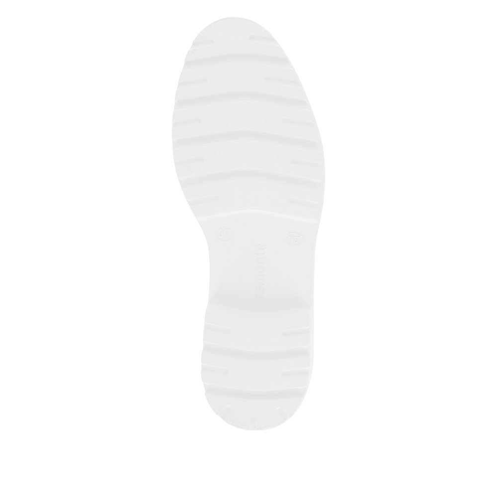remonte mocassins blancs pour femmes D1H00-80 avec un insert élastique. Semelle extérieure de la chaussure.