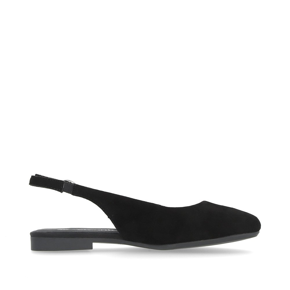Jet black remonte women´s slingback pumps D0K07-00 with buckle and soft cover sole. Shoe inside.