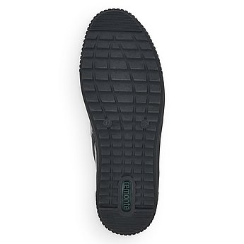Schwarze Stiefeletten warm gefüttert aus Kunstlack mit Reißverschluss und Schnürung und Wechselfußbett. Schuh Laufsohle. 