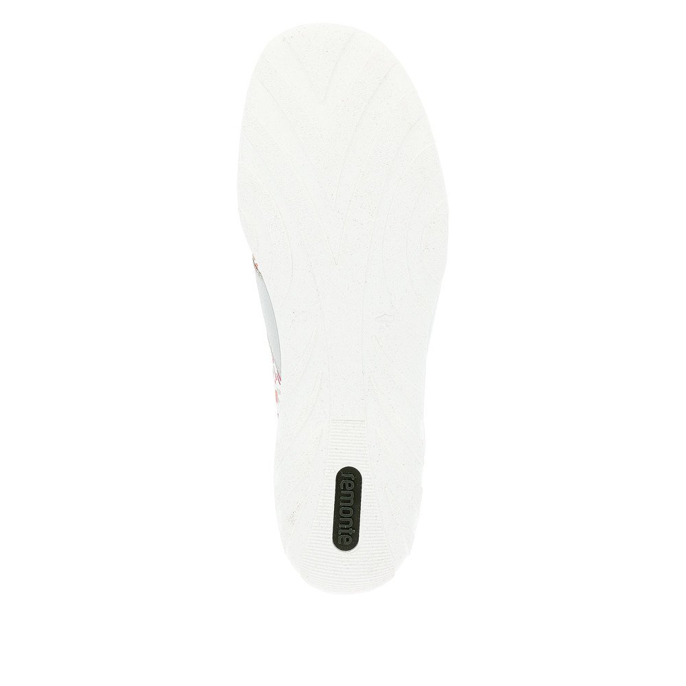 Weiße remonte Damen Schnürschuhe R3403-81 mit einem Reißverschluss. Schuh Laufsohle.