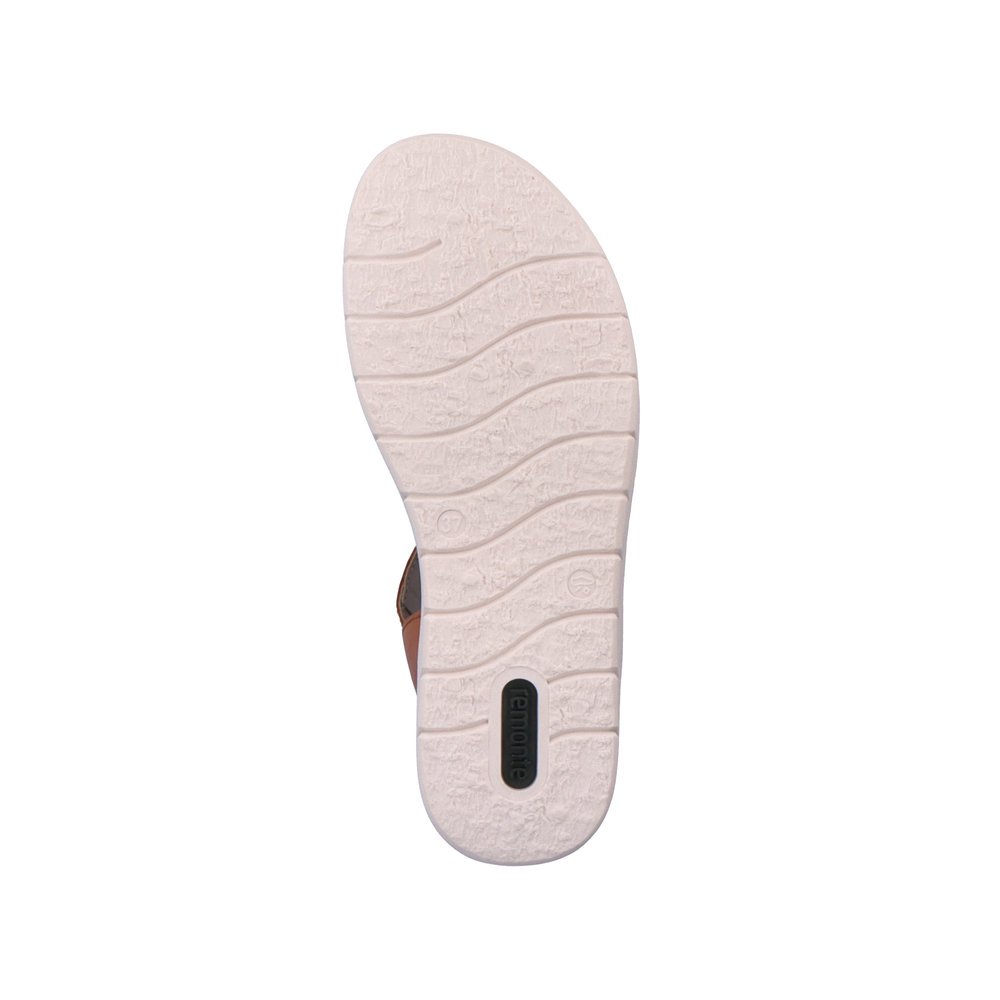 remonte sandales à lanières marron femmes D2049-22 avec fermeture velcro. Semelle extérieure de la chaussure.