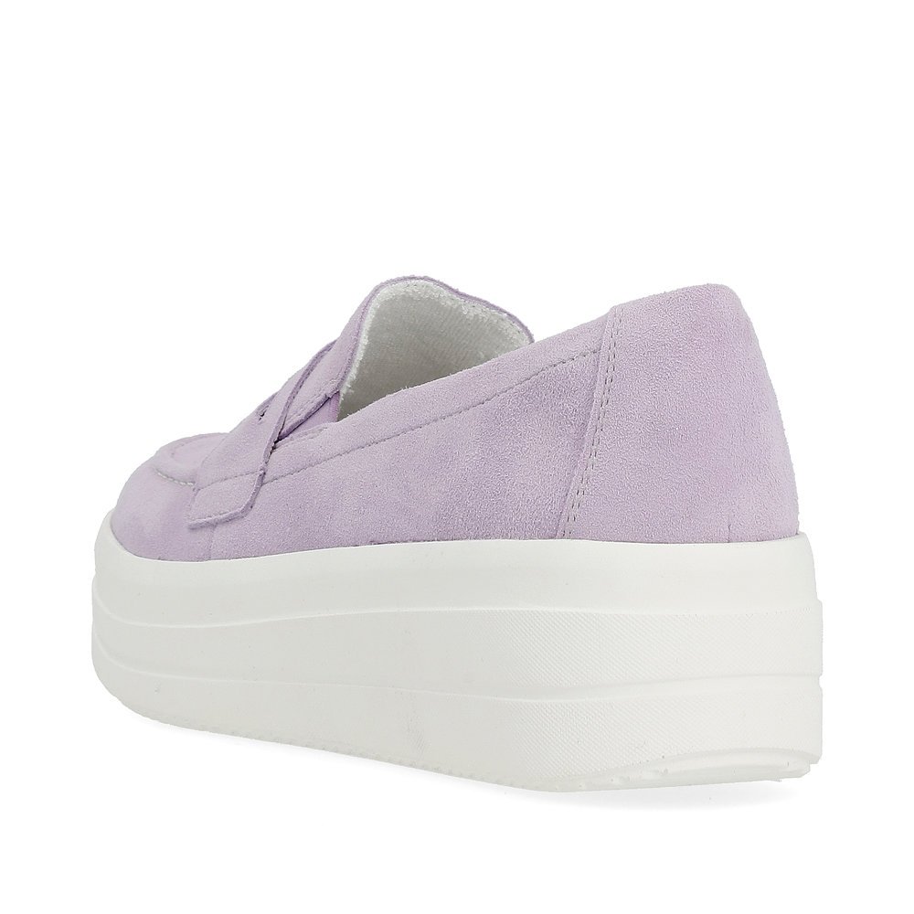Purple remonte women´s slippers D1C05-30 with elastic insert and comfort width G. Shoe from the back.