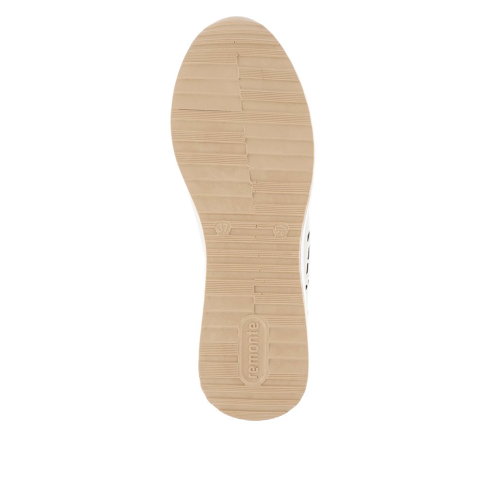 remonte baskets blanches femmes D1G00-81 avec une fermeture éclair. Semelle extérieure de la chaussure.
