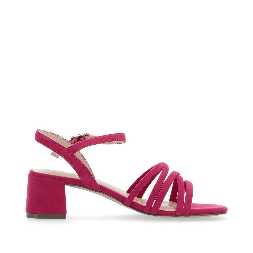Pink vegan remonte women´s strap sandals D1L52-31 with buckle and soft cover sole. Shoe inside.
