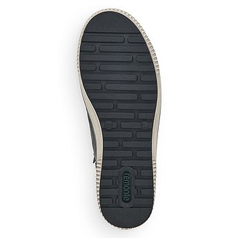 Schwarze Stiefeletten leicht wärmend aus Glattleder mit Reißverschluss und Schnürung, wasserabweisendem Remonte TEX und Wechselfußbett. Schuh Laufsohle. 