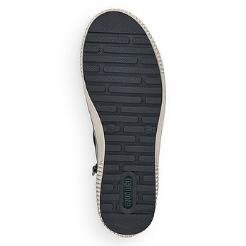 Schwarze Kurzstiefel leicht wärmend aus Glattleder mit Reißverschluss und Schnürung, wasserabweisendem Remonte TEX und Wechselfußbett. Schuh Laufsohle. 