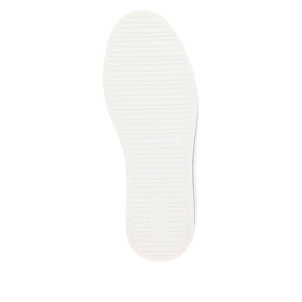White remonte women´s sneakers D1C00-80 with zipper and comfort width G. Outsole of the shoe.