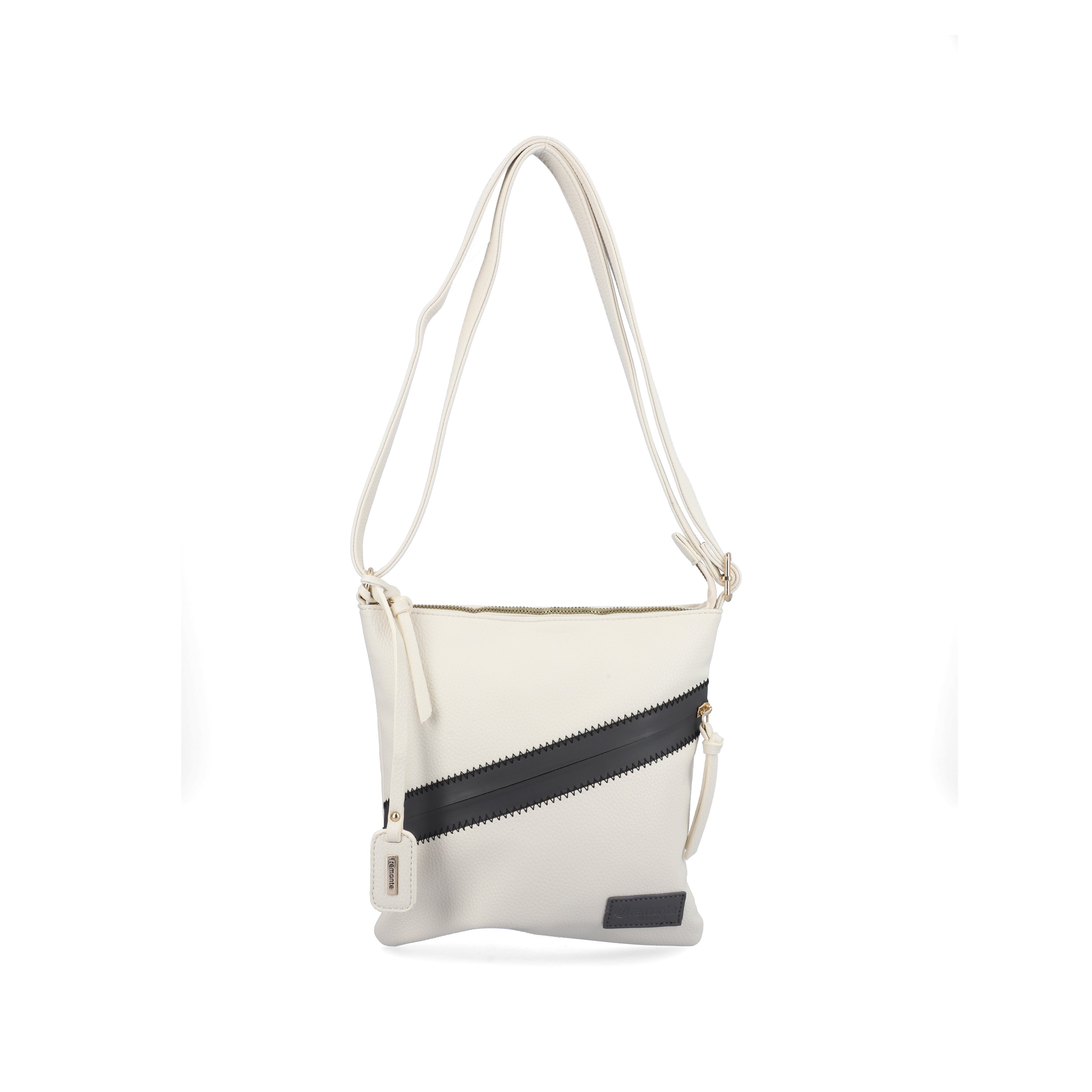 remonte women´s bag Q0625-60 in beige made of imitation leather with zipper from the front.