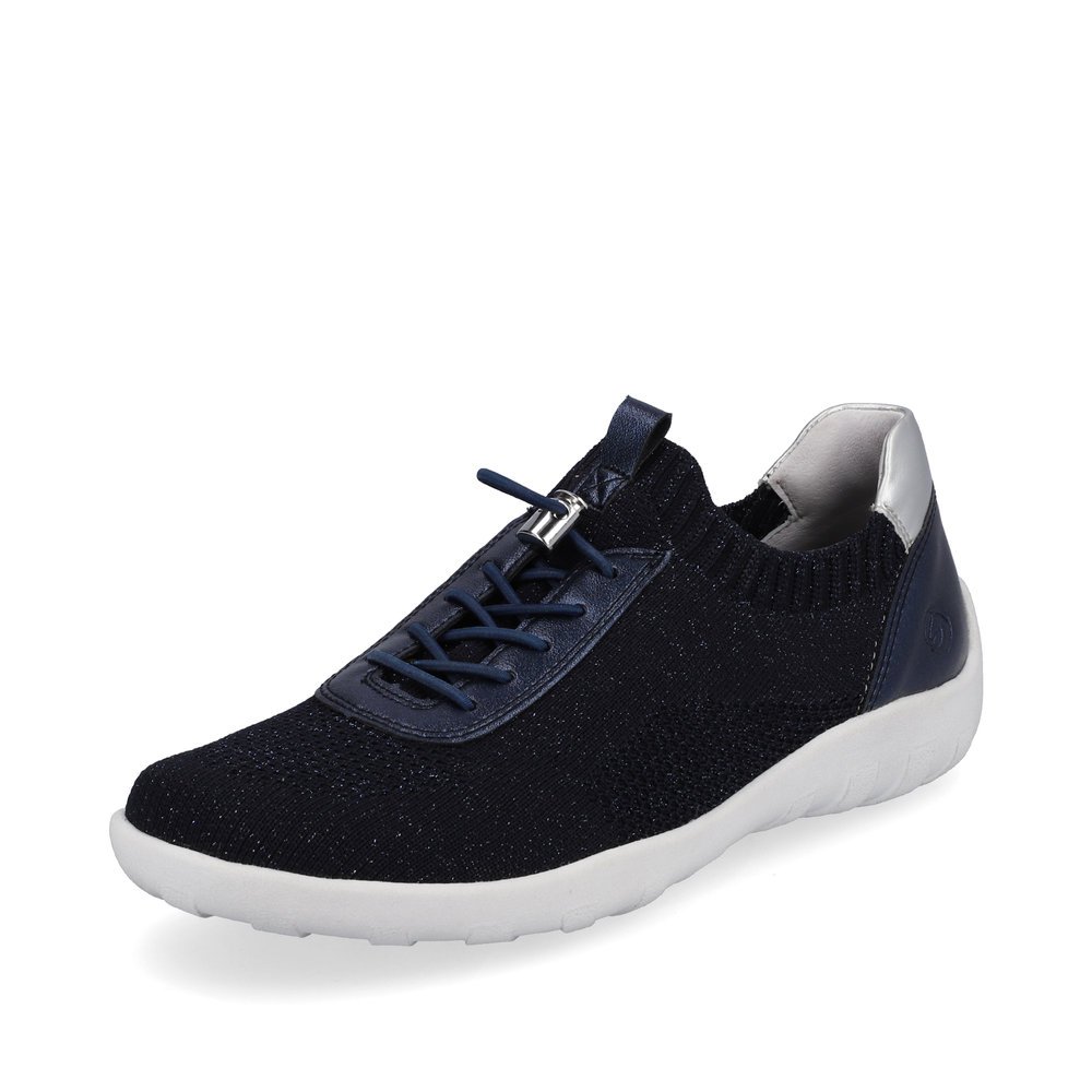 Navy blue remonte women´s slippers R3518-14 with comfort width G. Shoe laterally.