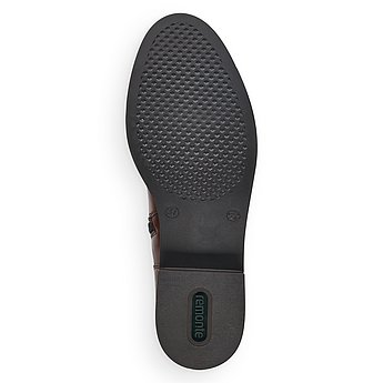 Braune Stiefel leicht wärmend aus Glattleder mit Reißverschluss, Stretch-Einsatz und Wechselfußbett. Schuh Laufsohle. 