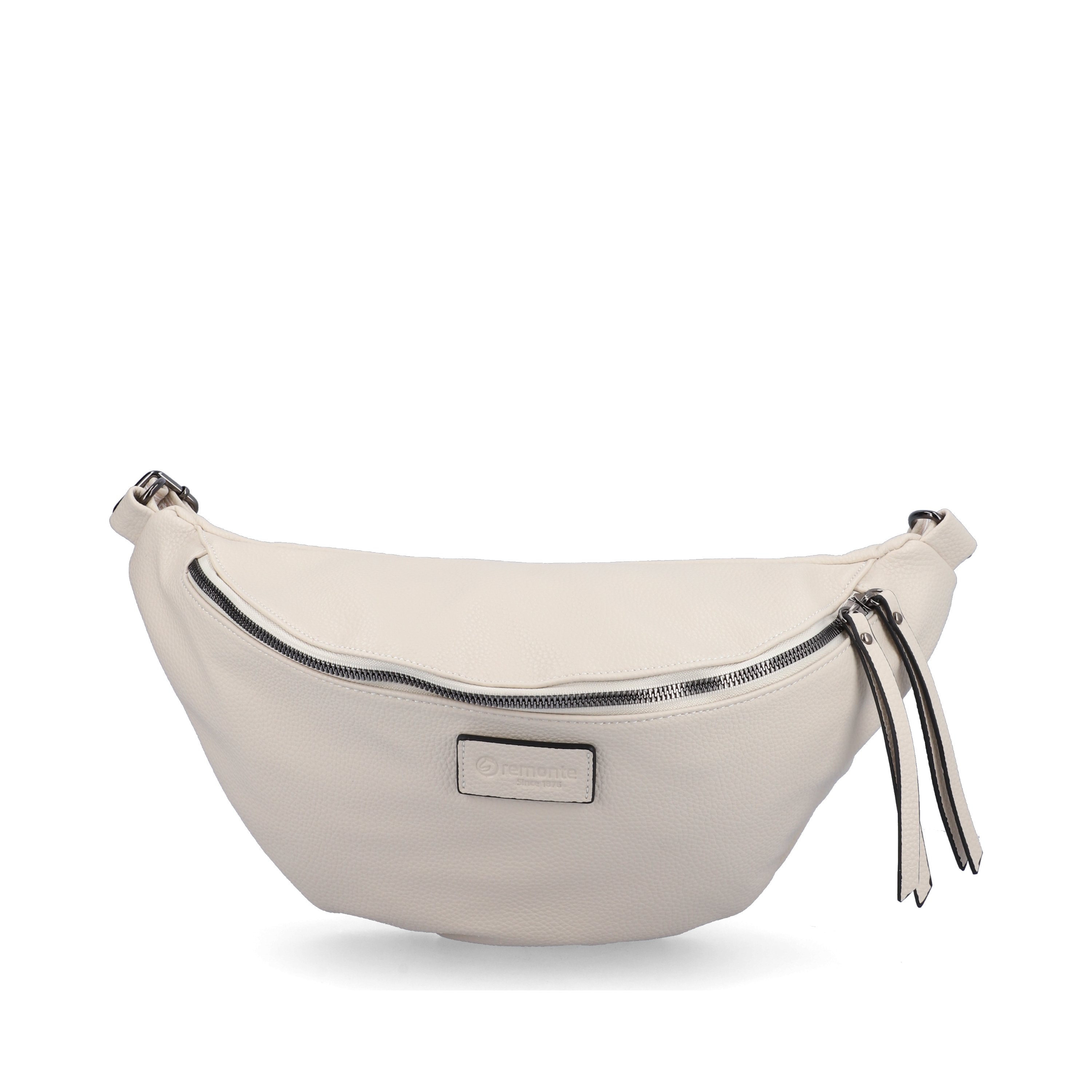 remonte women´s hip bag Q0802-60 in beige made of imitation leather with zipper from the front.