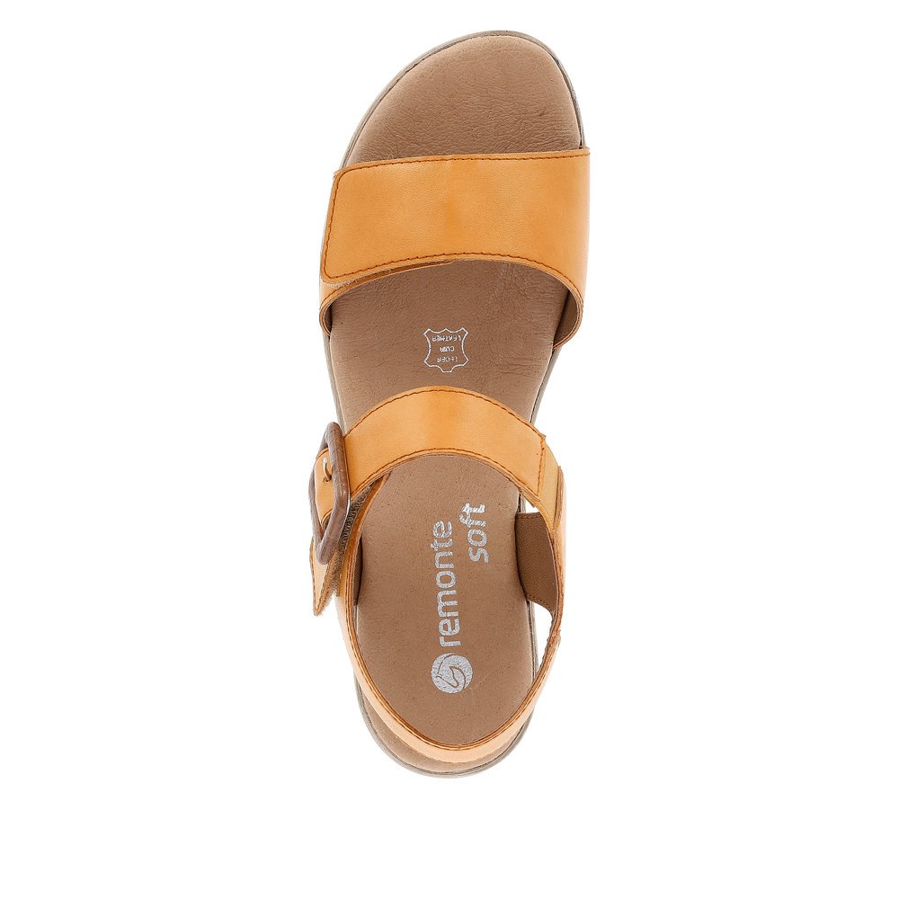 remonte sandalettes à lanières orange pour femmes D0N52-38. Chaussure vue de dessus.