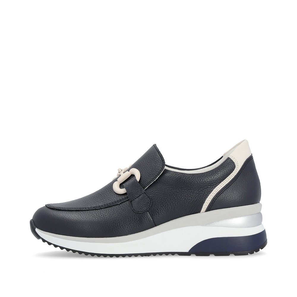 remonte chaussons bleus pour femmes D2415-14 avec largeur confort G. Côté extérieur de la chaussure.