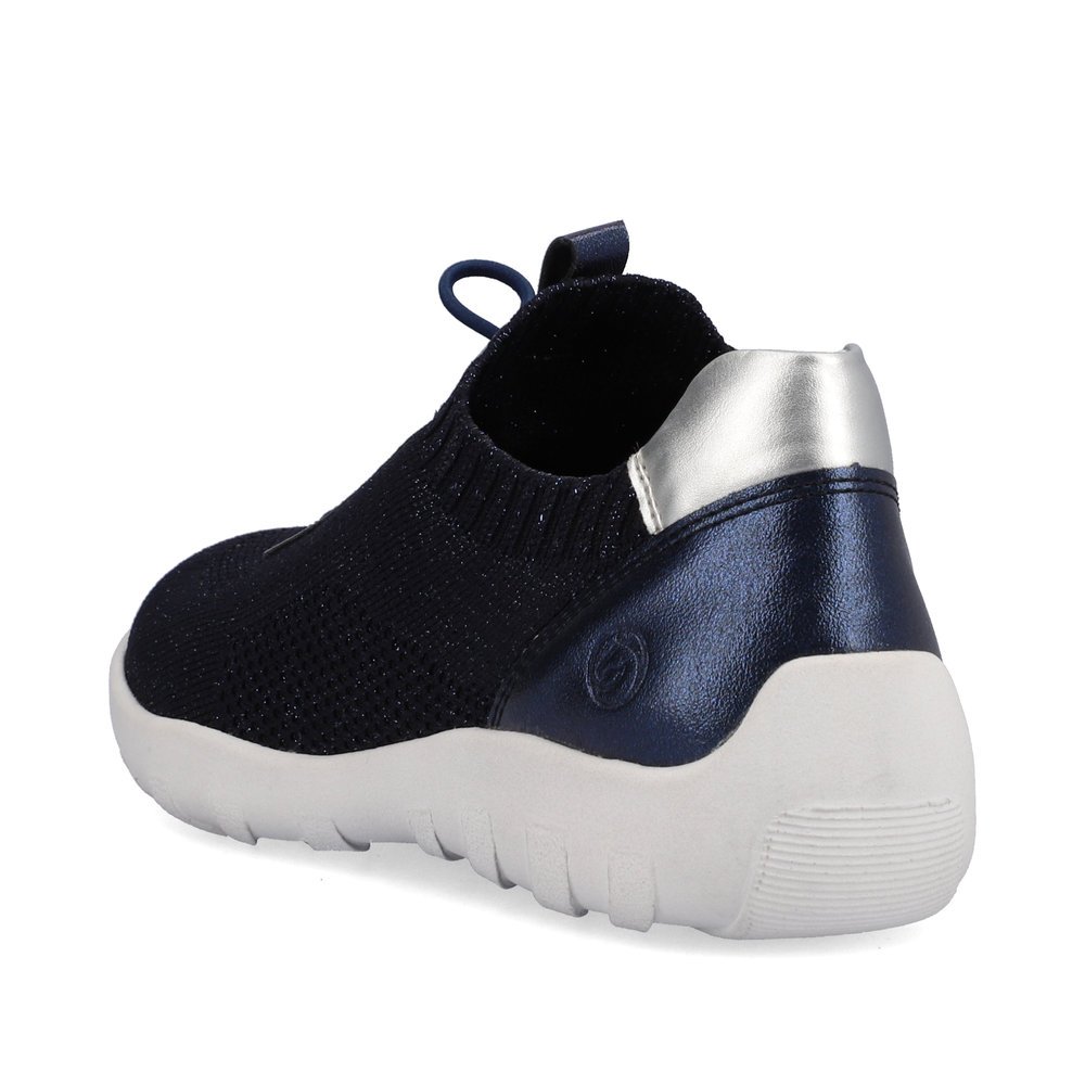 Navy blue remonte women´s slippers R3518-14 with comfort width G. Shoe from the back.