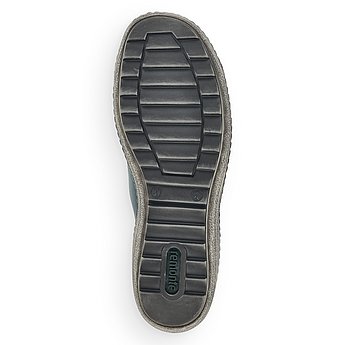 Blaue Kurzstiefel leicht wärmend aus Glattleder mit Reißverschluss und Schnürung und Wechselfußbett. Schuh Laufsohle. 