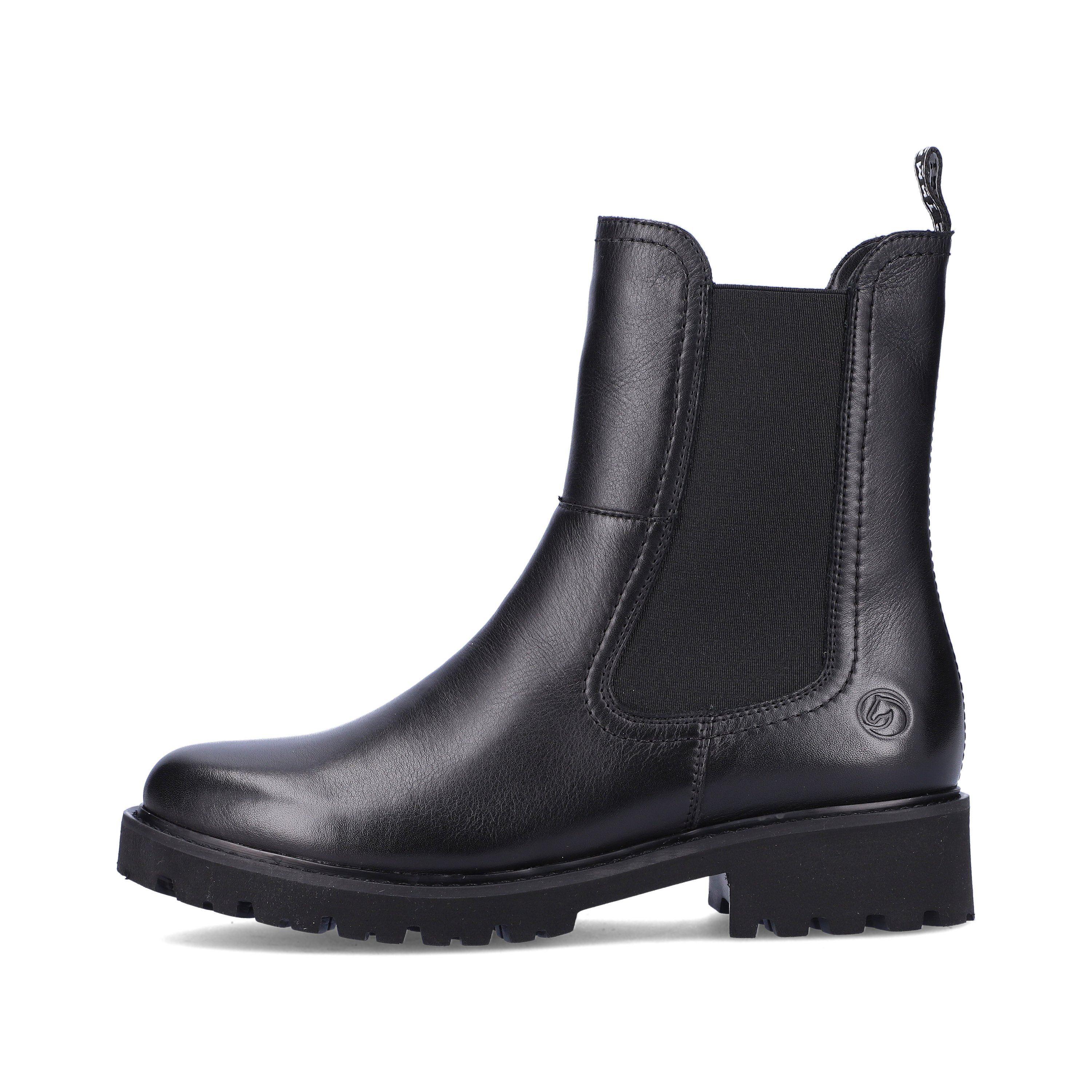 Graphite black remonte women´s Chelsea boots D8694-00 with cushioning sole. The outside of the shoe