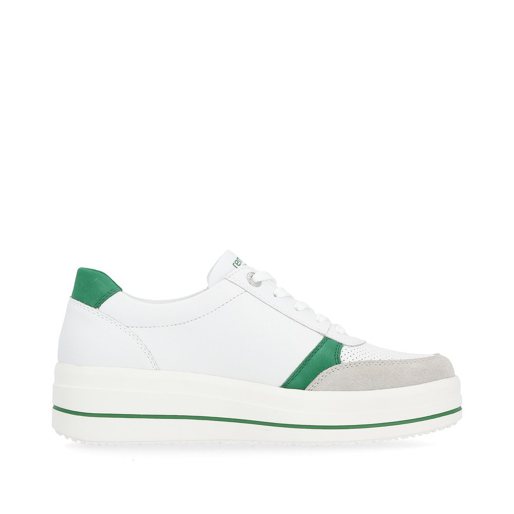 White remonte women´s sneakers D1C00-80 with zipper and comfort width G. Shoe inside.