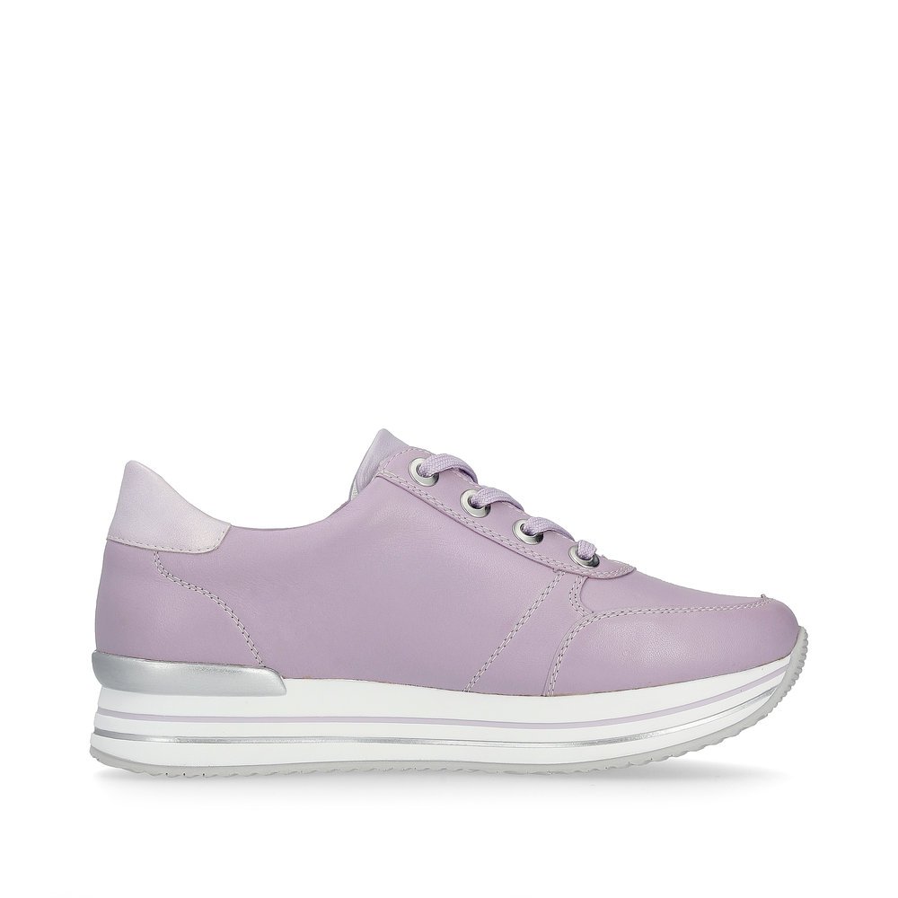 Purple remonte women´s sneakers D1302-30 with a zipper and comfort width G. Shoe inside.