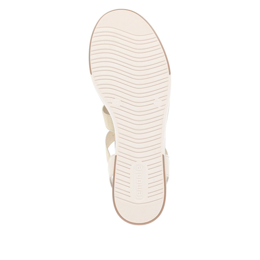 remonte sandales compensées beiges femmes D1P52-60 avec insert élastique. Semelle extérieure de la chaussure.
