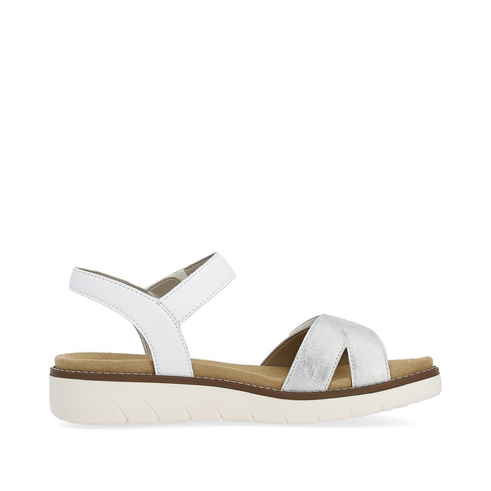 White remonte women´s strap sandals D2049-82 with a hook and loop fastener. Shoe inside.