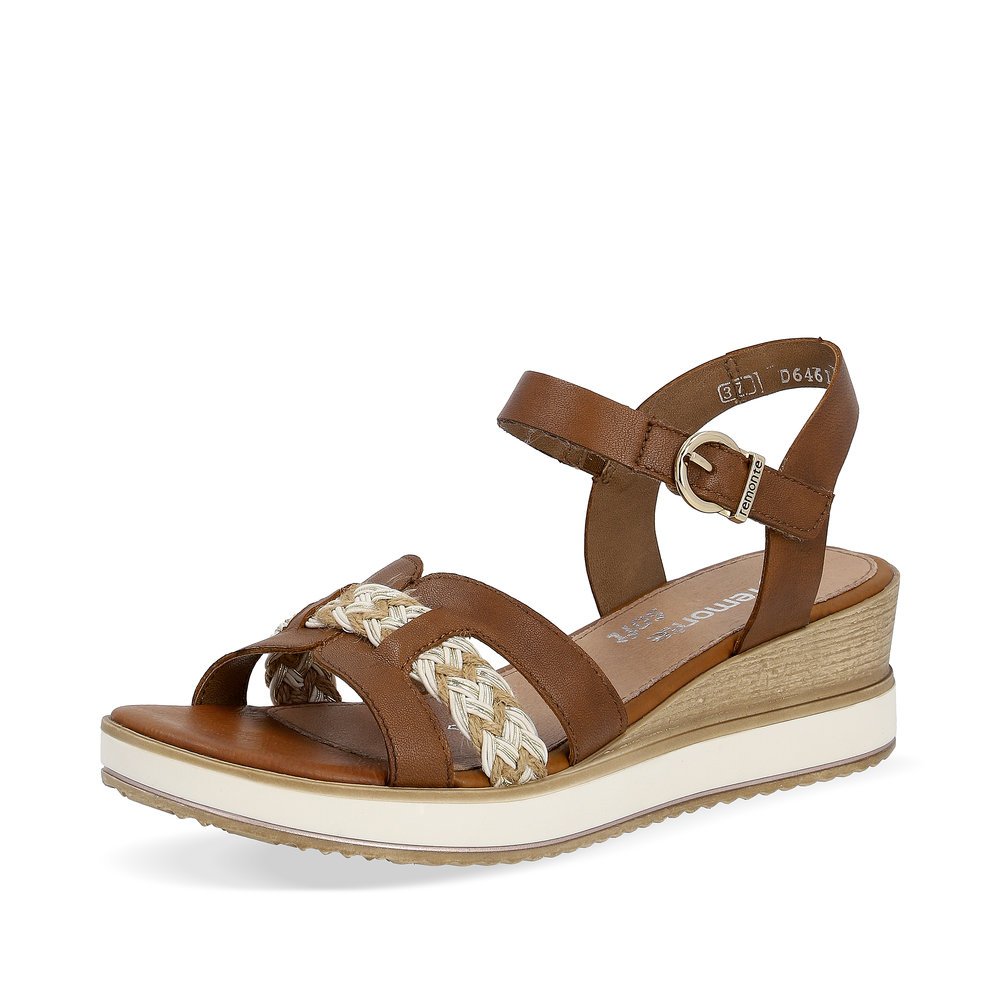 Hazel remonte women´s wedge sandals D6461-24 with a hook and loop fastener. Shoe laterally.