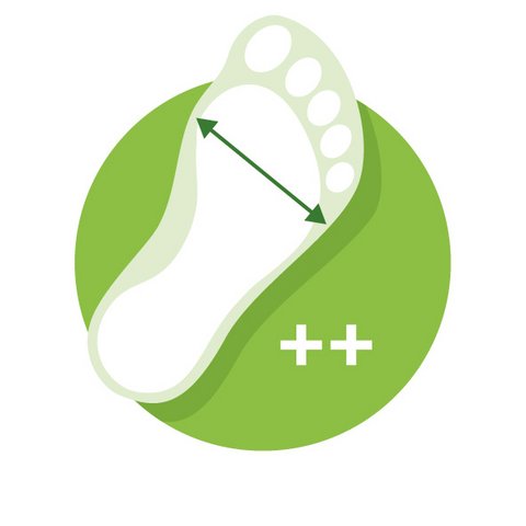 Icon Extra breedte - Optimale pasvorm voor bredere voeten
