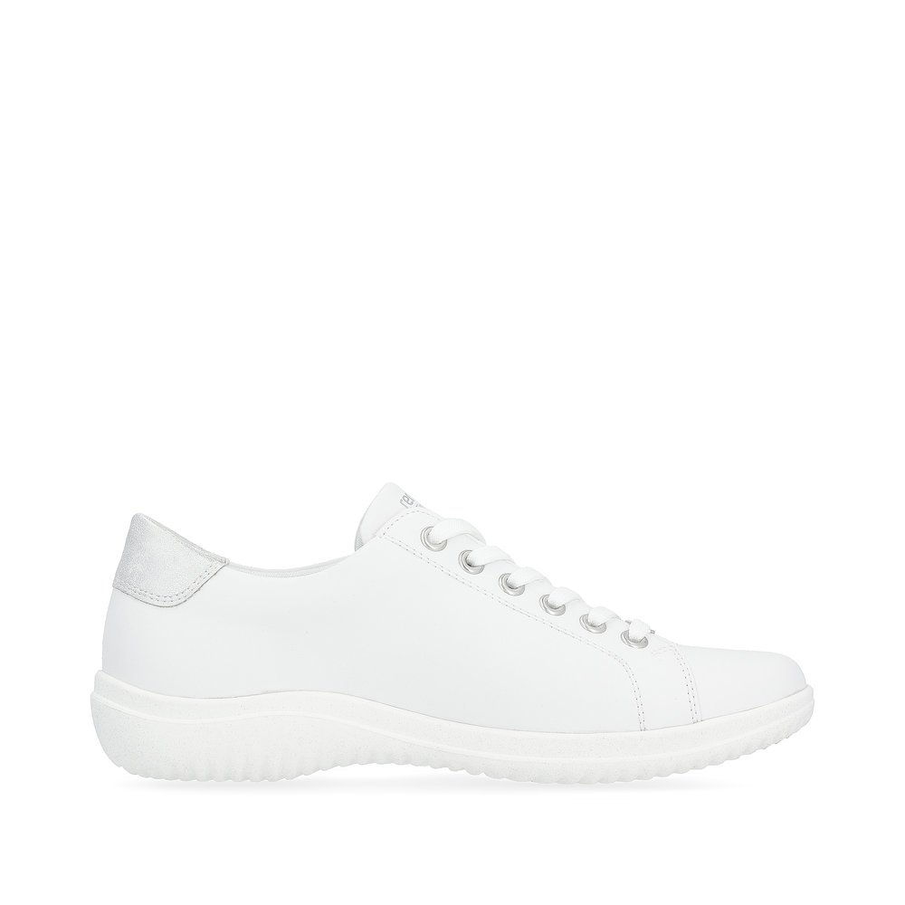 Off-white remonte women´s lace-up shoes D1E03-80 with zipper and comfort width G. Shoe inside.