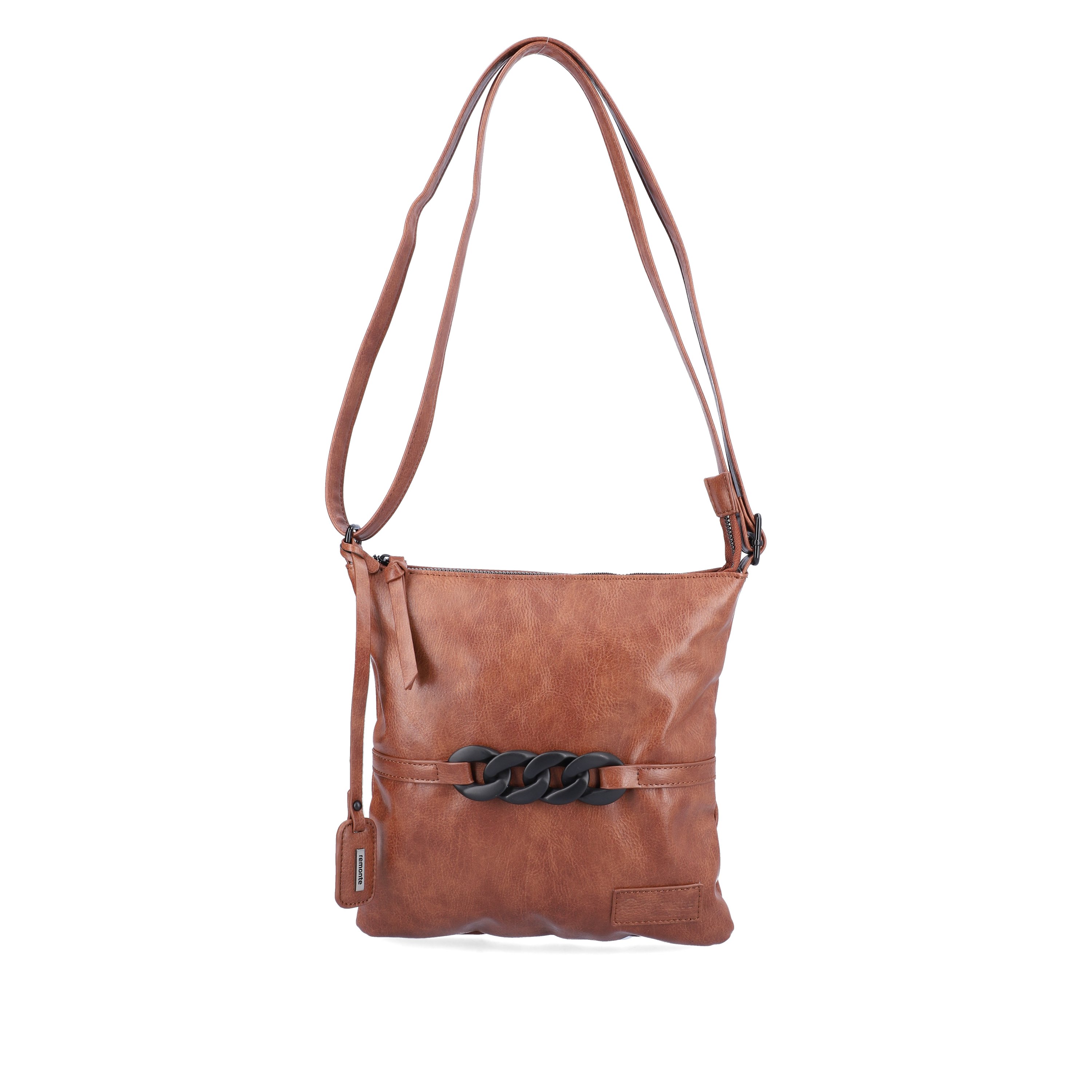 remonte women´s bag Q0626-24 in brown made of imitation leather with zipper from the front.