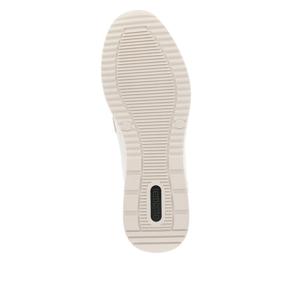 remonte chaussons blancs pour femmes D2415-80 avec un insert élastique. Semelle extérieure de la chaussure.
