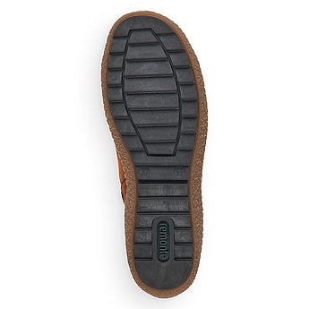 Braune Stiefeletten aus Rauhleder mit Reißverschluss und Schnürung, wasserabweisendem Remonte TEX und Wechselfußbett. Schuh Laufsohle. 