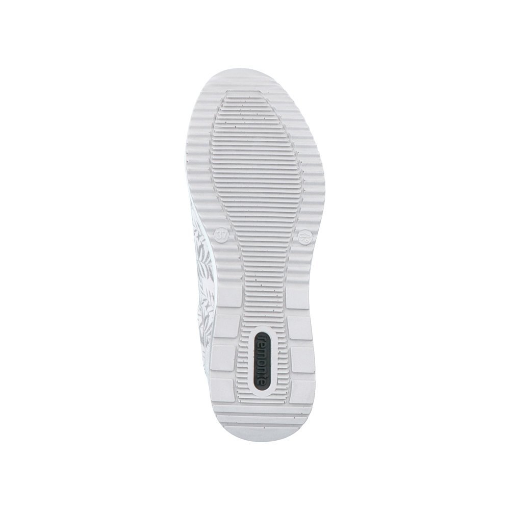 remonte baskets blanches femmes D2401-91 avec une fermeture éclair. Semelle extérieure de la chaussure.