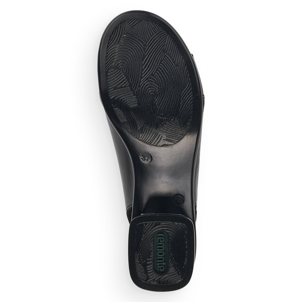 Diamond black remonte women´s strap sandals R8772-00 with a hook and loop fastener. Outsole of the shoe.