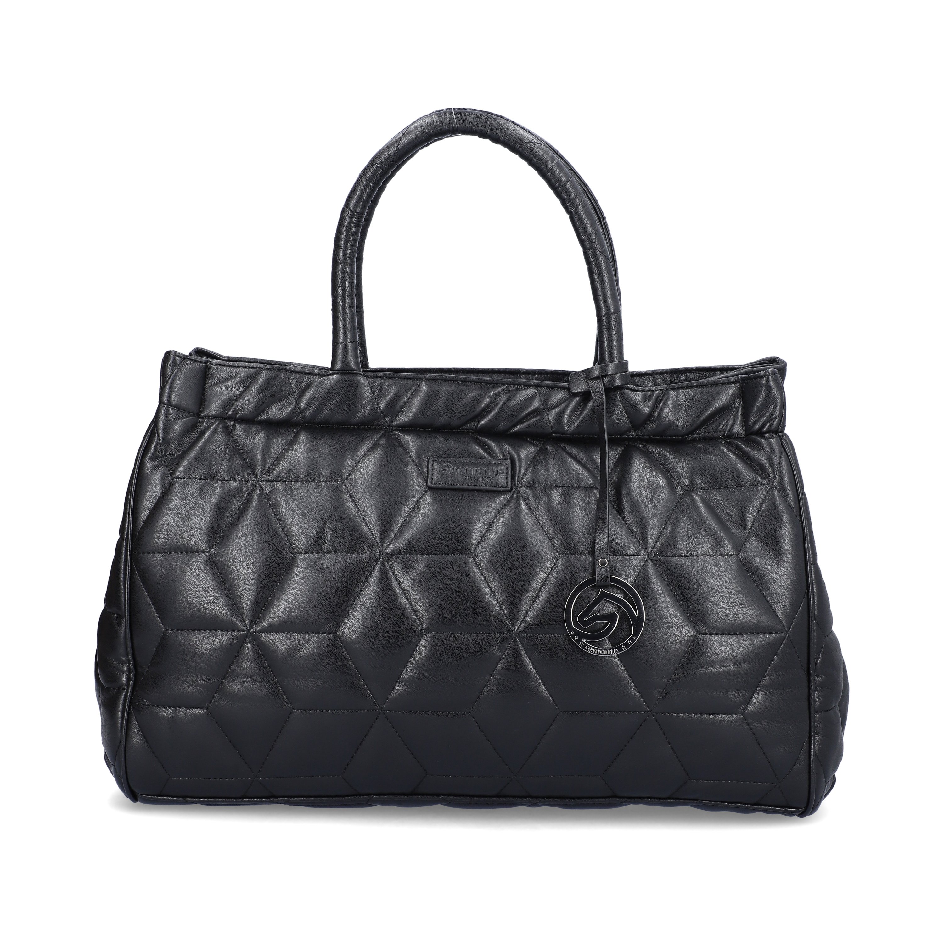 remonte women´s shopper Q0757-00 in black made of imitation leather with zipper from the front.