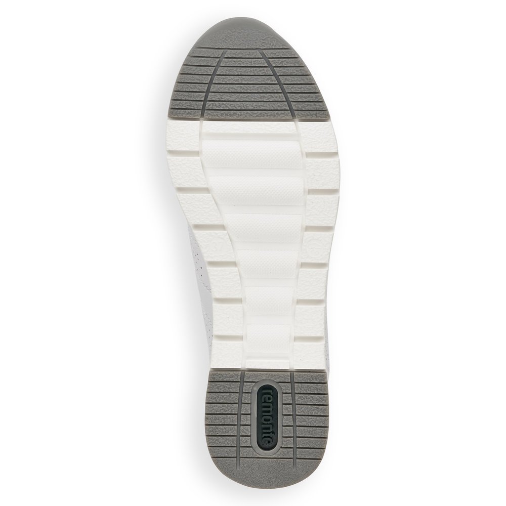 Weiße remonte Damen Sneaker R6705-80 mit Reißverschluss sowie der Komfortweite G. Schuh Laufsohle.