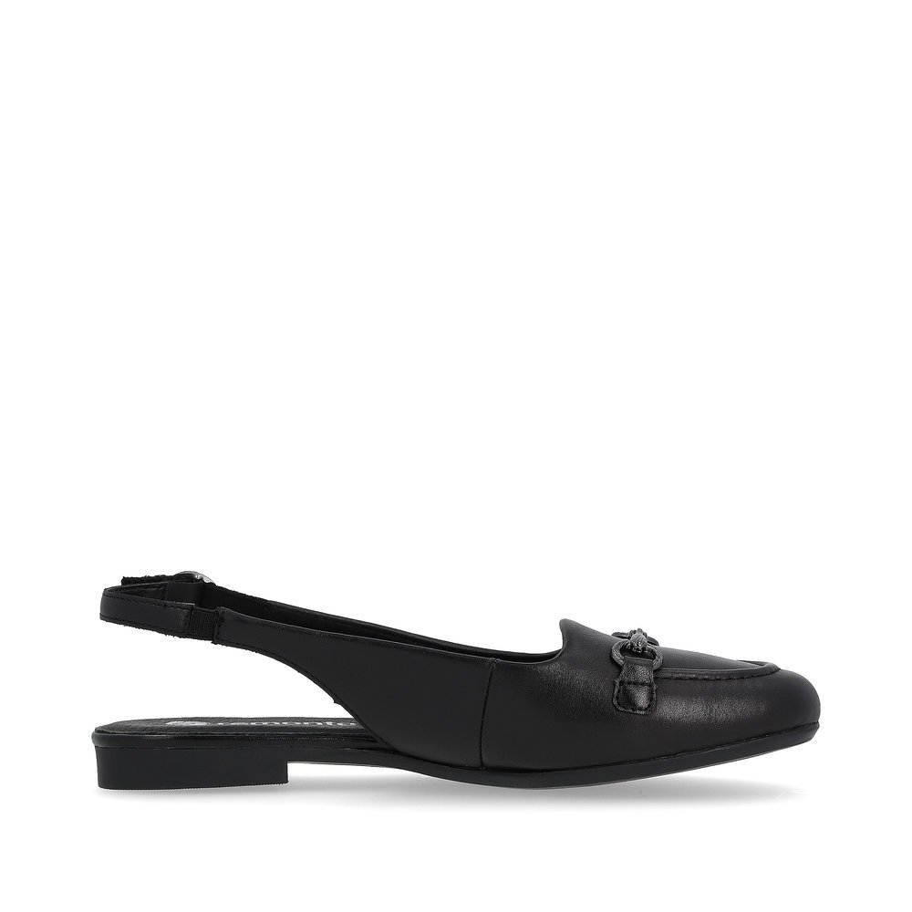 Black remonte women´s slingback pumps D0K06-00 with buckle and decorative element. Shoe inside.