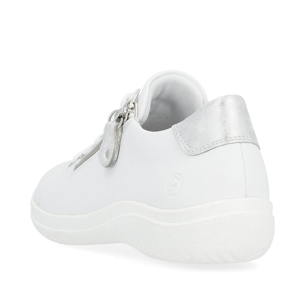 Off-white remonte women´s lace-up shoes D1E03-80 with zipper and comfort width G. Shoe from the back.