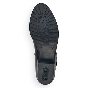 Schwarze Stiefeletten leicht wärmend aus Glattleder mit Reißverschluss und Wechselfußbett. Schuh Laufsohle. 