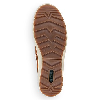 Braune Stiefeletten warm gefüttert aus Rauhleder mit Reißverschluss und Schnürung, wasserabweisendem Remonte TEX und Wechselfußbett. Schuh Laufsohle. 