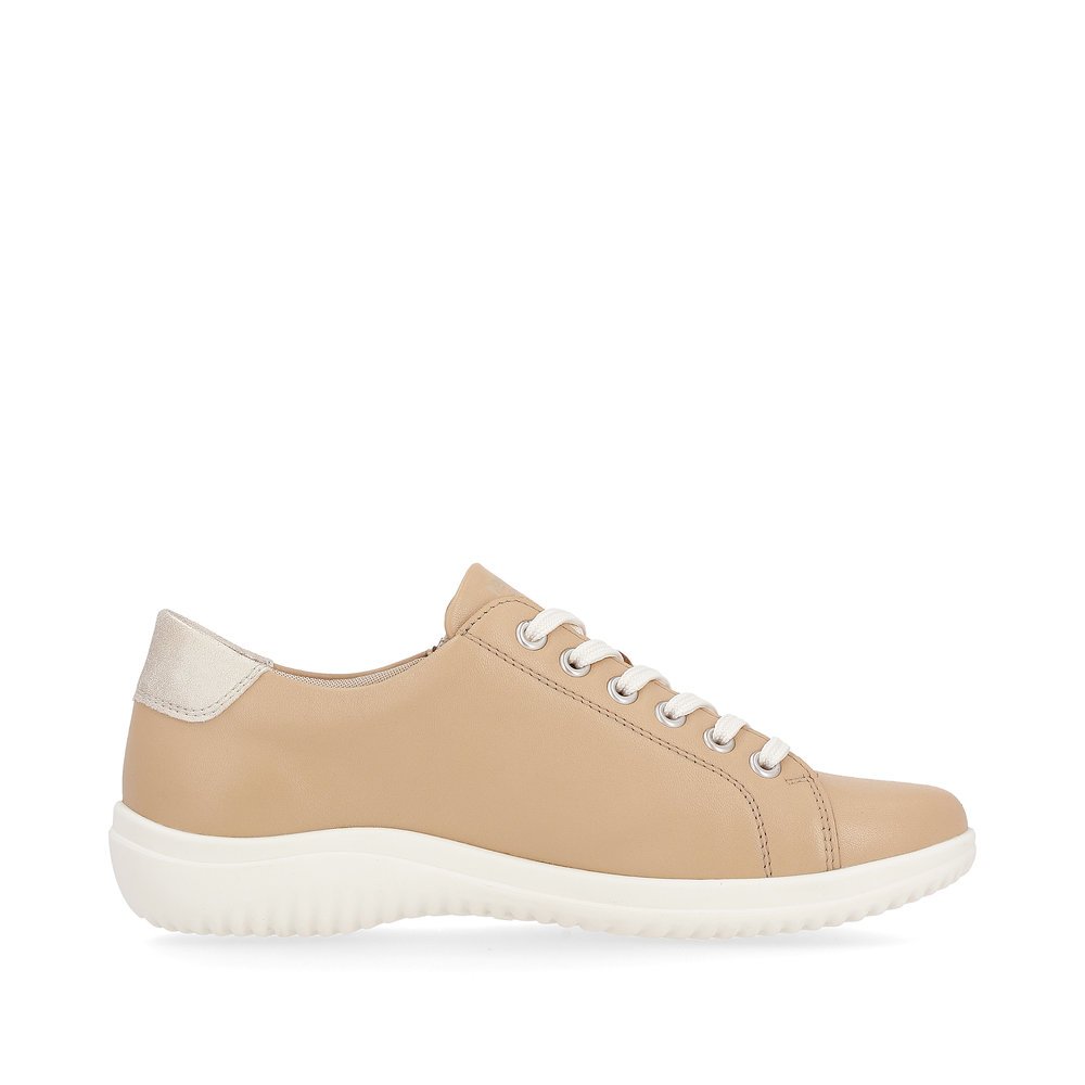 Brown remonte women´s lace-up shoes D1E03-20 with zipper and comfort width G. Shoe inside.