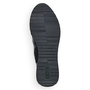 Schwarze Kurzstiefel leicht wärmend aus Veloursleder und Lederimitat mit Reißverschluss und Schnürung und Wechselfußbett. Schuh Laufsohle. 
