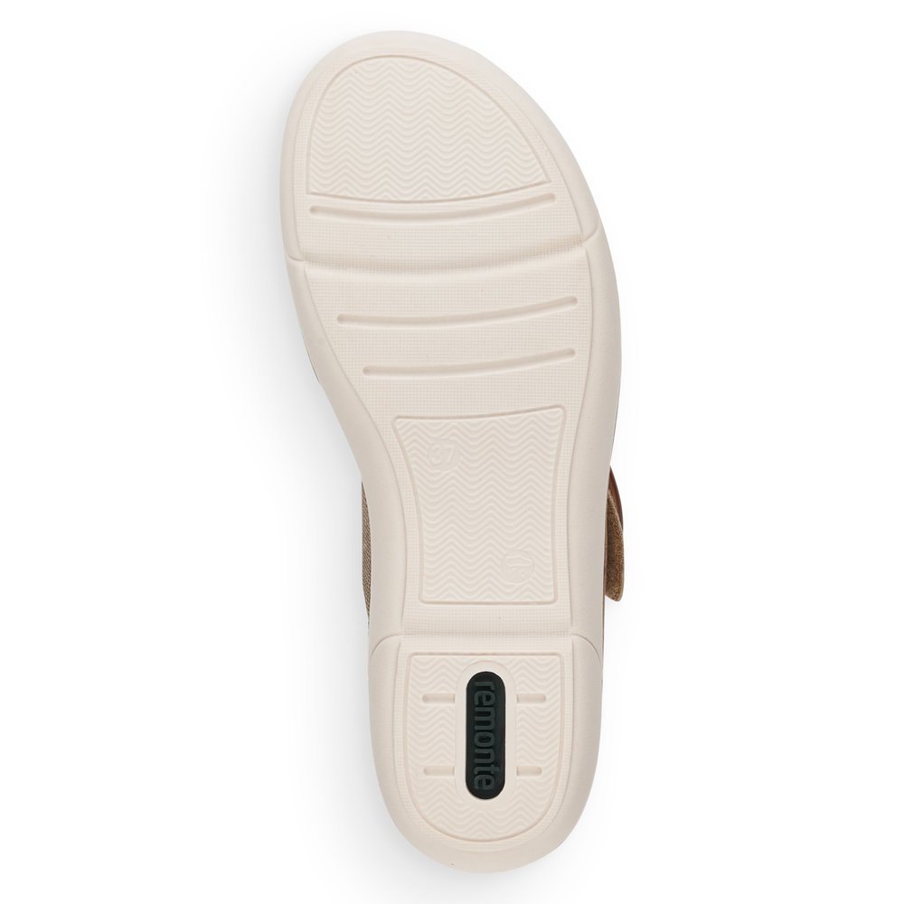 remonte sandales à lanières marron femmes R6853-90 avec fermeture velcro. Semelle extérieure de la chaussure.